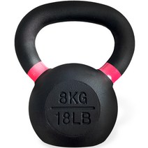 [케틀벨] 비핏 프리미엄 무쇠 케틀벨, 블랙 + 핑크, 8kg, 1개