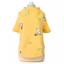 알럽펫 도그프린팅 파스텔 강아지 반팔티, 옐로우
