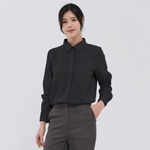 인비비드 여성용 긴팔 히든버튼 깔끔한핏 링클프리 블라우스 F03I7_ib4975