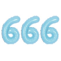조이파티 은박풍선 숫자6 대, 블루, 3개