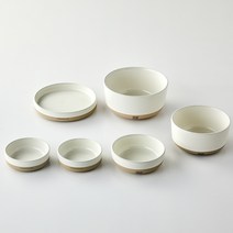 마시프렌치 포개다 싱글 식기 6종 세트, 크림아이보리, 소찬기 2p + 대찬기 + 원형접시 + 공기 + 대접