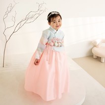아가명주 여아용 솜사탕 한복 세트