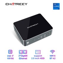 Chatreey-미니 pc i7 10510U i5 10210U Nvme SSD 윈도우즈 11 게임용 데스크탑 컴퓨터 2xGigabit 이더넷, 02 i7-8565U_02 AU, 04 8G Ram 512G SSD