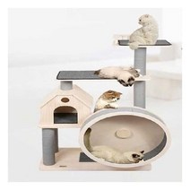펫모닝 PMC-6517 원목 하우스 휠타워 캣타워 고양이, 본품