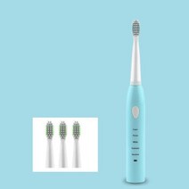 휴비나인 전동칫솔리필 울트라 소닉 전동 칫솔 USB 충전 워셔블 화이트닝 부드러운 헤드 성인용 타이머 JAVEMAY J110, 한개옵션1, blue no box