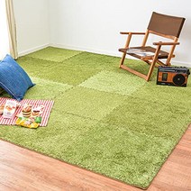 하기와라 조인트 매트 그린 약 60 × 60cm 9 매 ​​세트 사이드 파트 포함 [시바] 잔디 바람 통통 컷 OK 집 시간 집 캠프, 단일옵션