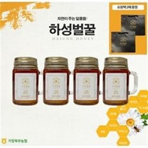 하성벌꿀 농협 22년 햇 1등급 농협 하성벌꿀 4병+쇼핑백 2장, 1세트, 단일옵션