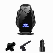 Ecool carlogo 무선충전 핸드폰 거치대 + carlogo 3.0 고속충전기 + 송풍구 거치대 + 부착형 거치대 + USB-C 전원선 세트, Black, 기아