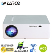 WZATCO M20 풀 HD 1080P 프로젝터 4D 키스톤 안드로이드 10.0 WIFI 스마트 폰 비디오 4K 프로젝터 200 인치 홈 시네마 T26K M19|LCD Pro, 1개, 스페인, M20 32GB Android 9 B