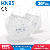 Ffp2 5 중 안면 마스크 kn95 kn95 ffp2 인증 10-100, 08 White 30pcs