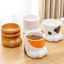 버디캣 강아지 고양이 냥발 도자기 식기 밥그릇 물그릇 수반, 치즈냥발
