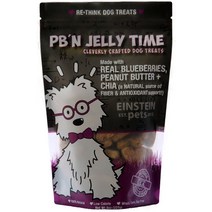 Einstein Pets Wheat-Free PBN Jelly Time Real Blueberry Peanut Butter Chia Oven Baked Dog Treats 8온스 백