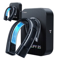 토라스 2023신형 쿨리파이 2S 넥 밴드 에어컨 목 선풍기 5000mAh, 블랙