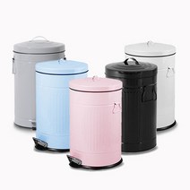 무소음 양철 컬러 페달 휴지통 카페 사무실 쓰레기통, 20L, 핑크