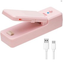 간식메이커 붕어빵기계 와플기계USB 충전 씰링 기계 가정용 스낵 플라스틱 포장 가방 히트 실러 식품 보, [04] pink