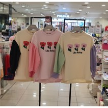 셀덴 [동아백화점 수성점] 2021년 NEW~~가을 깜찍한 스마일 뽀글이 듀울립 포인트 루즈핏 퍼프 소매 배색 맨투맨 티셔츠 EDMA21952