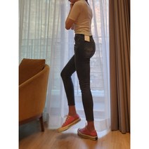 속밴딩 롱다리 스판 스키니 진 -다크 그레이 1col