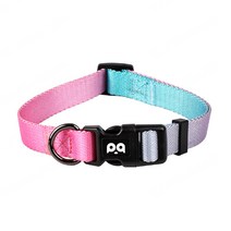 나일론 도그 목걸이 그라데이션 도그 끈 도파민 애완견 끈, 하늘색 그라데이션 컬러(칼라), 사이즈 S