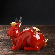 사랑스러운 토끼 인형 공예 액세서리 사진 소품 도자기 동상 거실 사무실 선물, 02 Lying
