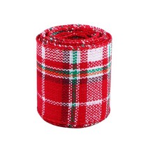 선물상자 리본 포장박스 인쇄 삼베 트리 화환 격자 활 와이어 가장자리, 16.17 - width 63MM