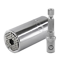 범용 토크 렌치 소켓 헤드 다기능 래칫 슬리브, 2PC 실버 세트