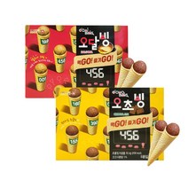 [유통기한 임박] 오초빙 오달빙 달고나 크림 콘 과자 / 2022년 12월 19일까지, 오초빙 53.4g