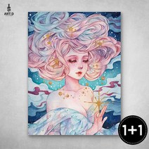 1+1 아트디 보석십자수 캔버스형 DIY 비즈 40x50 여신 시리즈, 40x50 NO.24 눈부신 빛의 여신, NO.22 에펠탑 전경