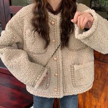 더블엠 청담동며느리룩 트위드 꾸안꾸룩 하객룩 봄자켓 양털 뽀글이 자켓 오피스룩