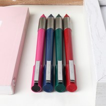 스텐 그립 볼펜 브랜드 명품 필기감좋은 메탈팁 펜 1.0 스승의날 신기한 학용품 특이한 얇은 각인 색볼펜 볼팬 잘써지는 부드러운 선물용 공시생 사무용 필기구, 청색 1자루