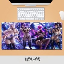 게이밍 장패드 롤 LOL 디자인 마우스 패드 79종 시리즈 리그 오브 레전드 장패드 3-4mm 두께, LOL-05, 800*300*3mm