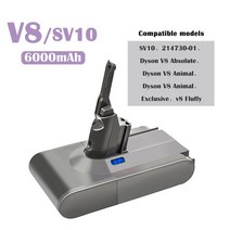 다이슨 호환 다이슨 V6 V7 V8 V10 용 배터리 6000mAh 그레이트 앱솔루트 05 애니멀 청소기, 03 1 Picec V8