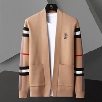 가을 겨울 포켓 남성 가디건 패션 브랜드 디자이너 플러스 사이즈 영국 스타일 스플라이스 컬러 니트 재킷