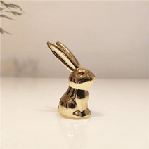 미니어처 세라믹 귀여운 골드 흰 토끼 여우 인형 도자기 테이블 홈 장식 선물 현대 동상, 황금 토끼 2