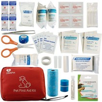Pet First Aid Kit ZeekPet Medical Bag for Dogs and Cats Trauma Kit with Self Adhering Bandage Stypti, First Aid Kit And Styptic Penc