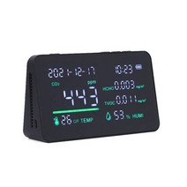 이산화탄소측정기HDO5 CO2 TVOC 공기질 온도 측정기 가스 분석기 이산화탄소 반도체 모니터링 검출기, 01 Black