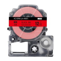 6/9/12mm 라벨 테이프 SS12KW 엡손 Lw400 LK-4WBN 카트리지 레이블 작동 LW-300 500 600P 700 메이커, 03 black on red_01 6mm