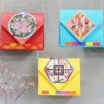만들기공예 전통 한복지갑 목걸이(5인용), 단품