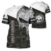 할리데이비슨 모터사이클 스컬 티셔츠 할리 셔츠 바이커