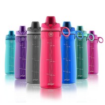 POGO Pogo BPA 프리 트라이탄 플라스틱 물병 처그 뚜껑 포함 510.3ml(18온스) 그레이 359479, 32oz, Pink