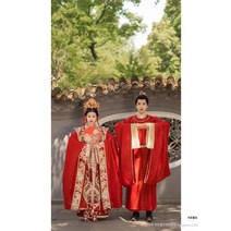여자 여름 개량 원피스 돌잔치 웨딩 한복 무용 공연 의상 전통혼례복 [대여] Yuxi Lai Hanfu 웨딩 드레스 여성 송나라 Hanfu Lingxi Red Phoenix Coronet Xiapei 전통 결혼식