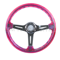 레이실휠 컨트롤러 JDM Racing Volantes Clean Crystal Twister Steering Wheel Chrome Spoke For Accessor, 한개옵션1, 03 Pink