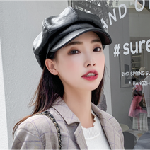 시크해 3329 듀오 가죽베레모 여성모자 베레모 가죽모자 가죽베레모 데일리