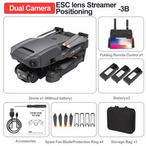 FPV드론 촬영용 듀얼카메라 4K 고글 헤드 장애 회피기능 입문용 세트 kbdfa p8 drone 8k with esc hd dual camera 4k 5g wifi fpv, 블랙-escdualc8k-3b