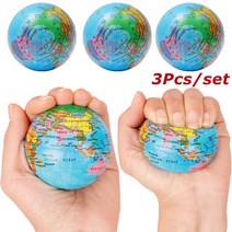 지구본 세계 지도 지구의3Pcs 스트레스 릴리프 세계지도 폼 볼 아틀라스 글로브 팜 행성 지구 공 성인 키즈, 한개옵션0