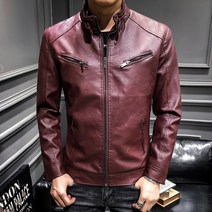 남자 가죽 옷 추동 외투 한판 재킷 멋있다 청년 캐주얼 상의