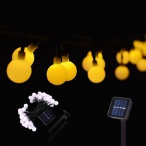 LED 태양열 스트링 라이트 야외 방수 크리스마스 장식 레트로 캠핑 텐트 가랜드 정원 파티 요정 램프 30 개 전구 1 ~ 2, 1.8cm ball-Warm 1PC, 6.5M 30LEDs
