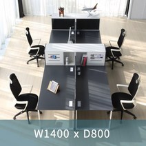 한성 토파스 수입 디셀책상 1400 가림판무 D800 화이트다리 사무실 사무용데스크, 다크