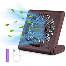 일본직발송 2. GeeRic 탁상 선풍기 USB 소형 미니 선풍기 컴팩트 데스크 선풍기 저소음 소형 선풍기 3단계, One Size, 다크우드