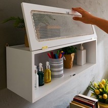 공간넓은 메쉬철망 벽수납 선반장(60cm) 거실 주방 벽걸이형 아이디어 엔틱