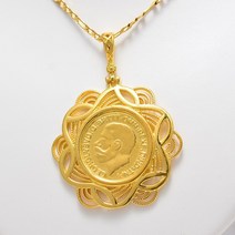 Annayoyo 24 k 영국 조지 v 동전 목걸이 펜던트 남자 여자 기념 배지 웨딩 쥬얼리 선물